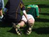 Dermot get's some repairs done after the first match