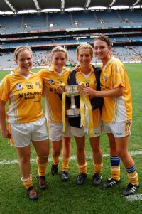 Roisin, Dominique, Eimear & Niamh with the West County Hotel Cup after victory over Limerick
