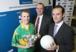 Odhran McLarnon, Minor Captain of Creggan Kickhams joins Billy McLarnon, Tournament Organiser and Gerry Mallon, CEO of Northern Bank, at the draw of the Ulster Minor Club Football Tournament 2008